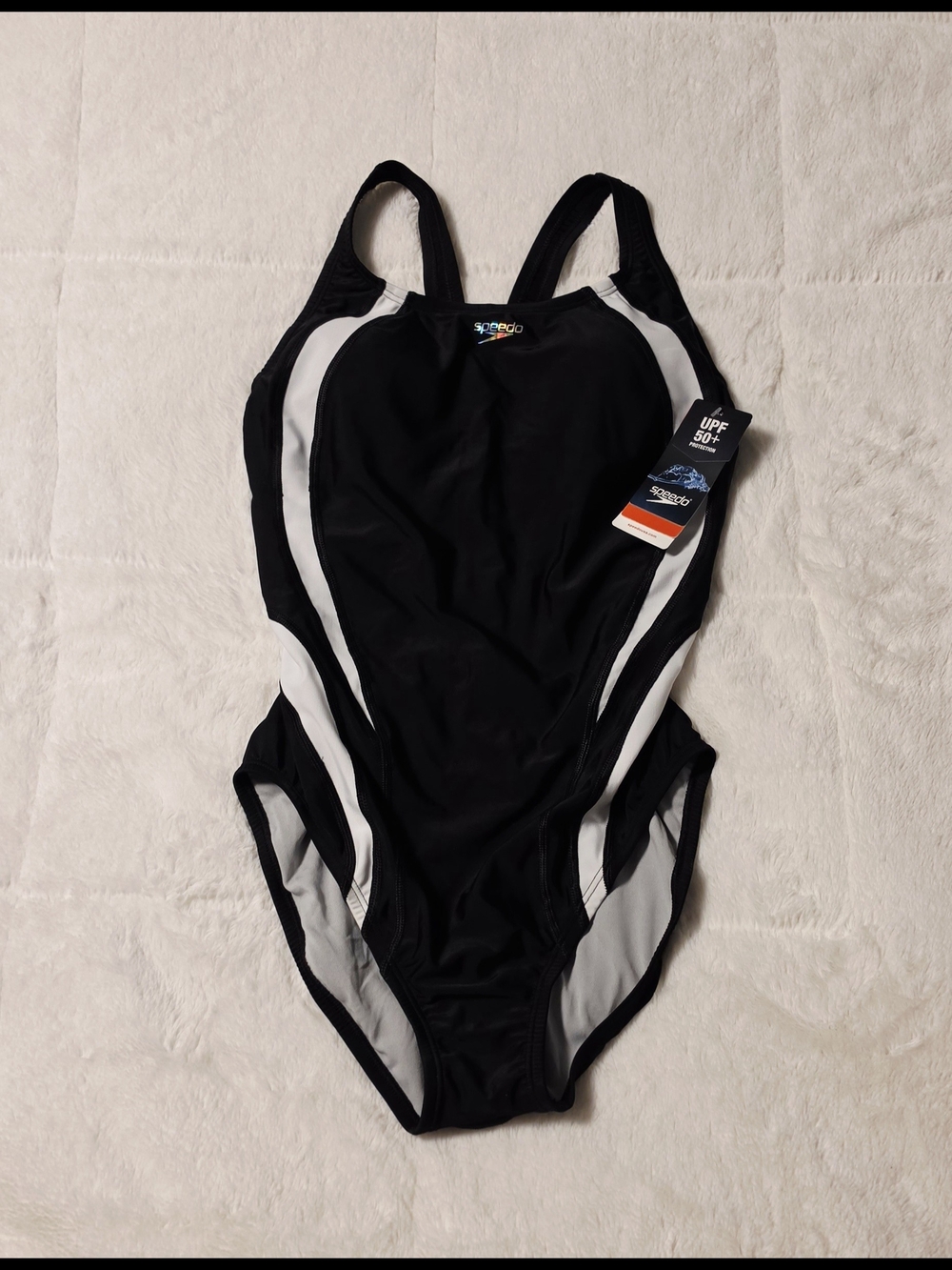Speedo Black and White One-Piece Swim Suit (S4-08)